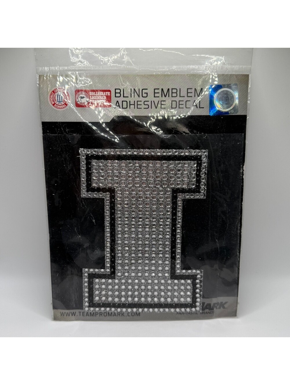 Team ProMark Illinois Fighting Illini "I" Rhinestone Bling Auto Emblem Decal